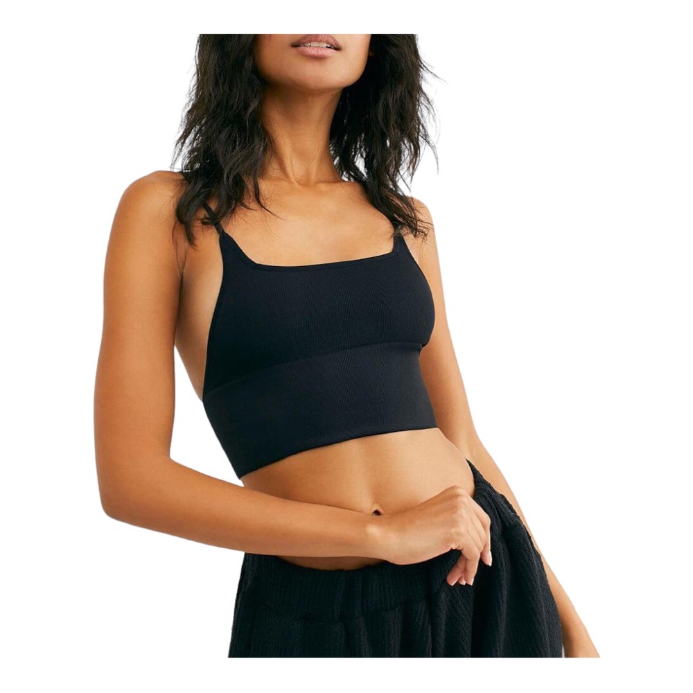 Free People Andi Square neck seamless bralette- Black